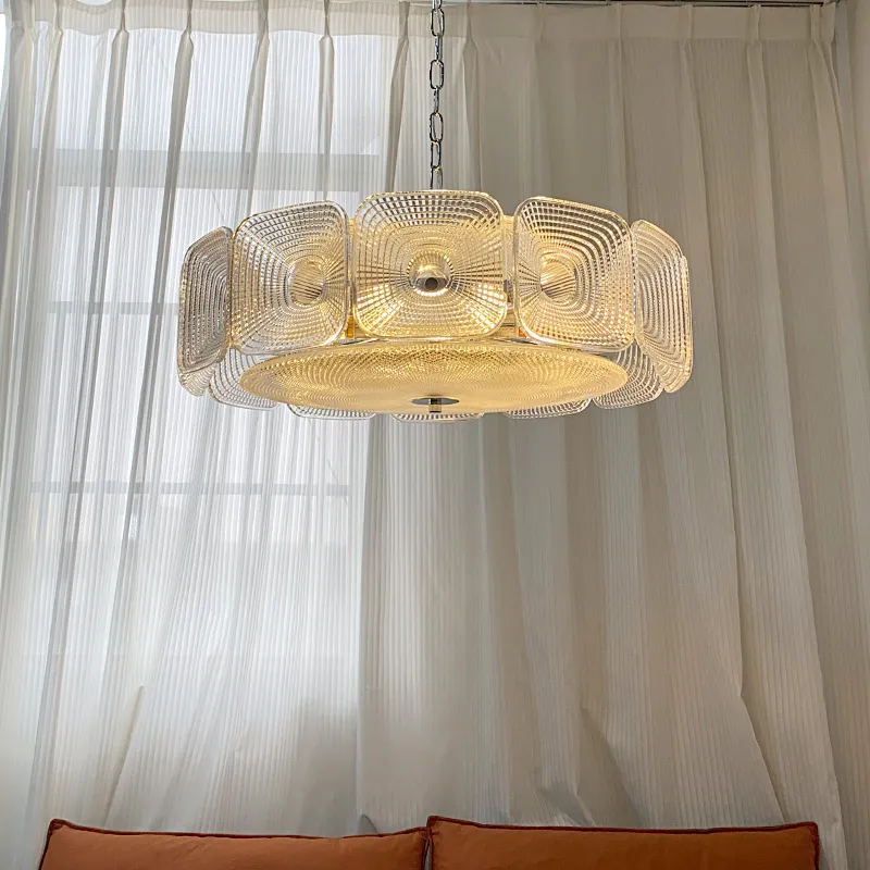 Murano Glass Chandelier Pendant Lamp Modern Decorative Lighting 3000K CCT Industrial French Minimalist Ceiling Hanging Lamp