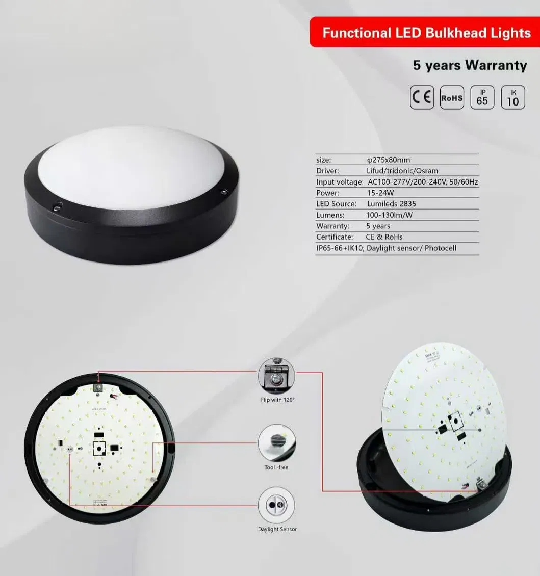 Tri-proof LED Ceiling Light Side View