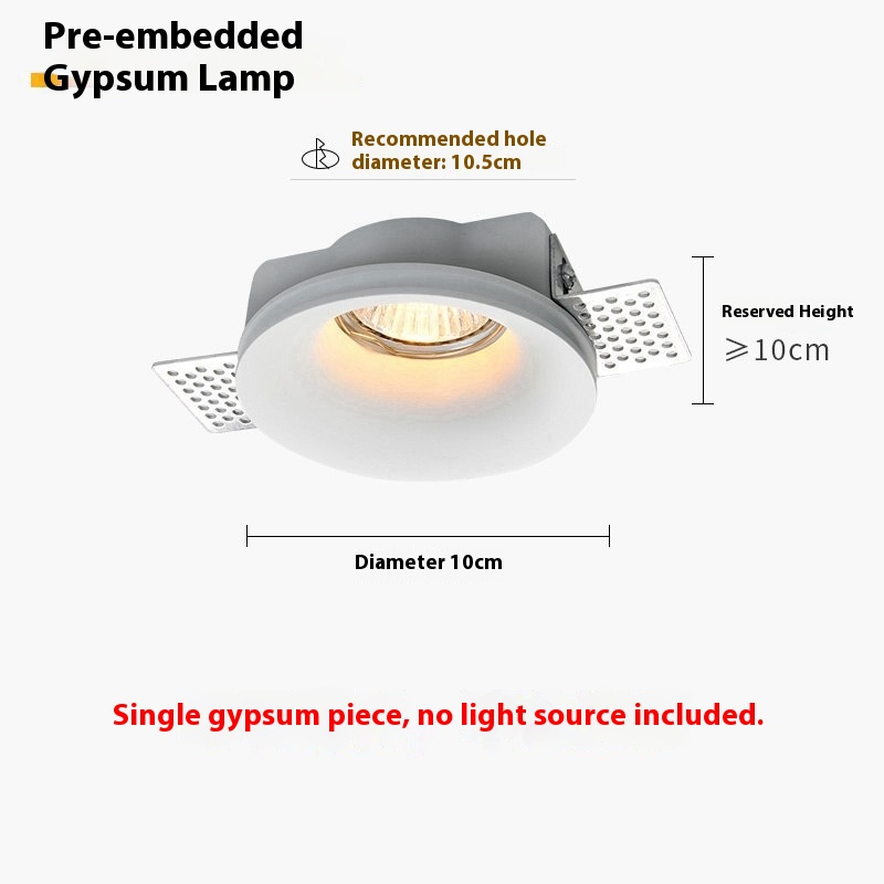 Recessed Round Borderless Led Gypsum GU10 Downlight: Anti-Glare Removable Frame, Fire Rated, Housing, Fittings