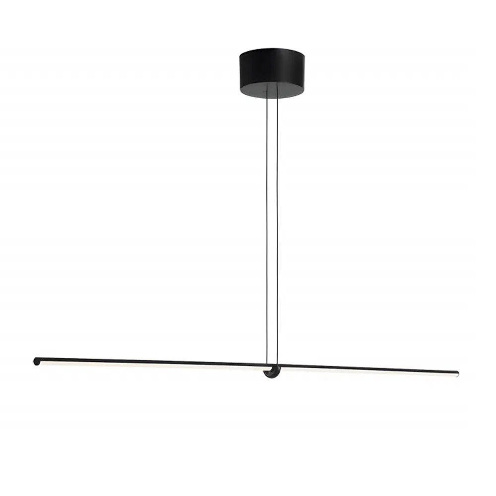 Indoor Modern Minimalist One-Line Pendant Light Restaurant Linear Ceiling Hanging Lamps