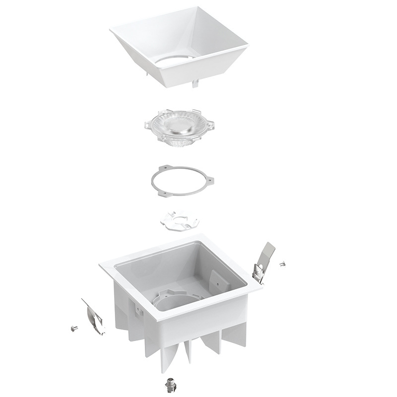 IP65 Waterproof Recessed Square LED Downlight in White Black Color for Bathroom