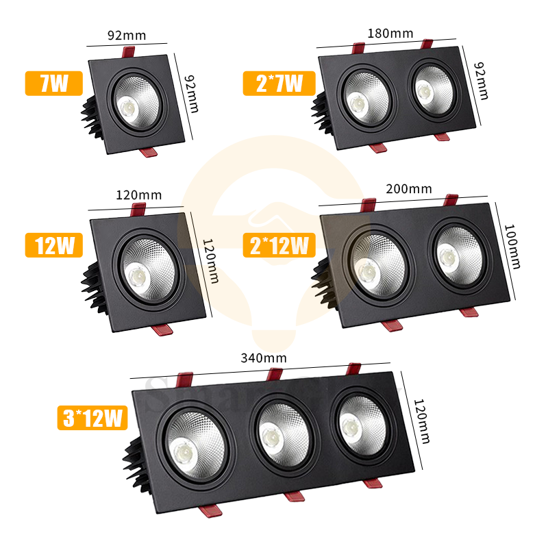 Competitive Price Square Spotlight Anti Glare LED Recessed Ceiling Adjustable Lamp Spot Lights Frame CCT Change Smart Downlight