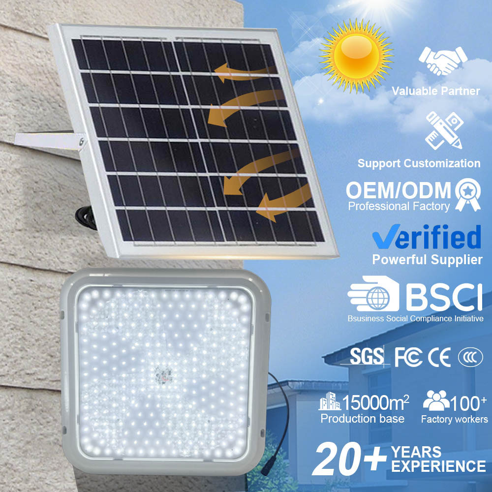 Solar Square LED Ceiling Light IP65 Waterproof 300W/400W/500W Super Bright Dimmable Remote Control Indoor Living Room Balcony