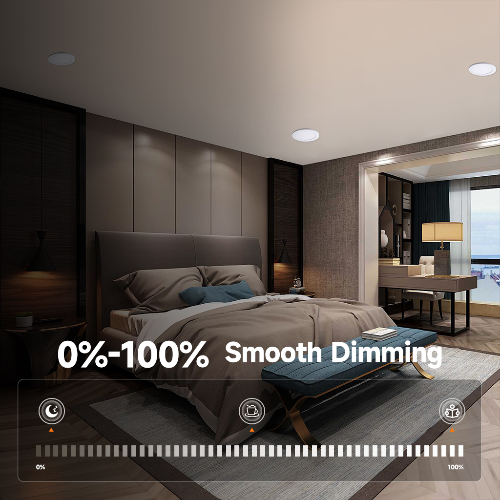 ComiLED 6" Fire Rated LED Recessed Light 12W 1050LM 5CCT Slim Downlight Dimmable Ultra Thin Fireproof Panel ETL AC120V