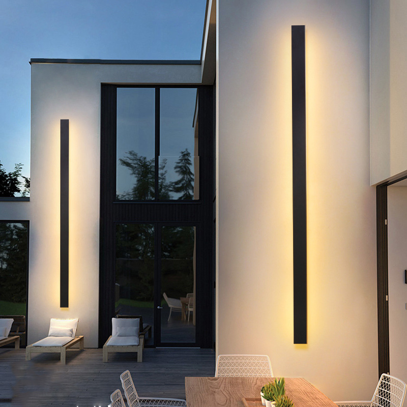 Modern Waterproof Outdoor Long Strip LED Wall Lamp IP65 Wall Light Garden Porch Sconce Light 110V 220V Sconce Luminaire