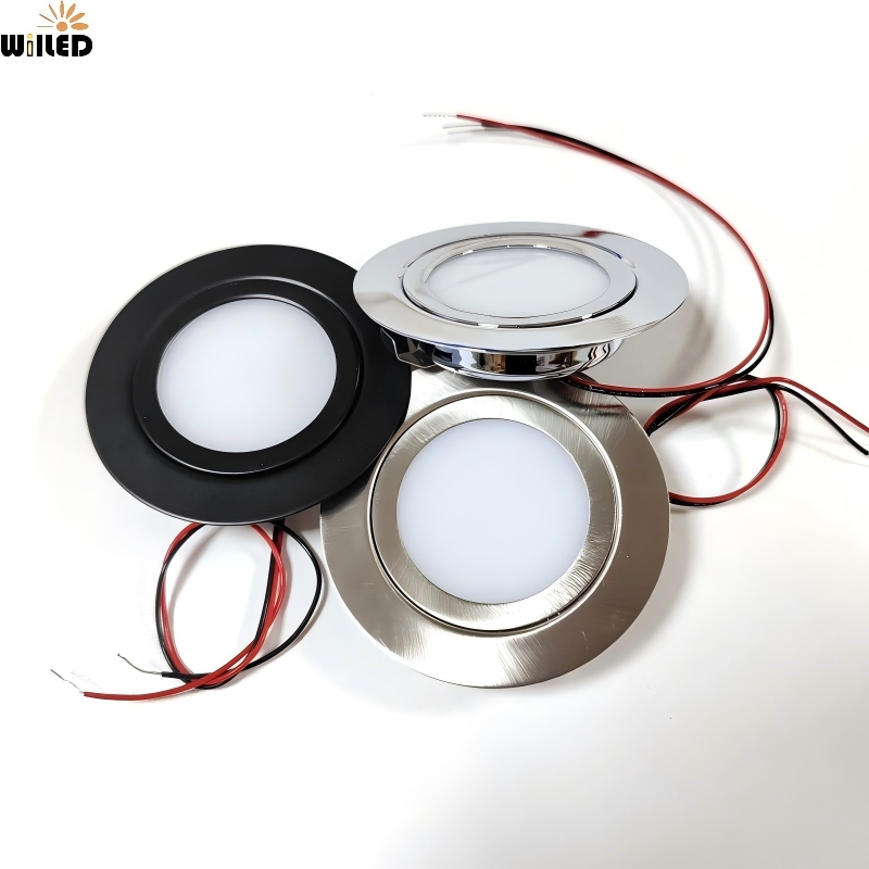 DC12V 24V Ultra-Thin Embedded Mini LED Downlight IP65 Waterproof 3W Kitchen Bathroom Ceiling Lighting Recessed in Spotlight Under Cabinet Light Stainless 304