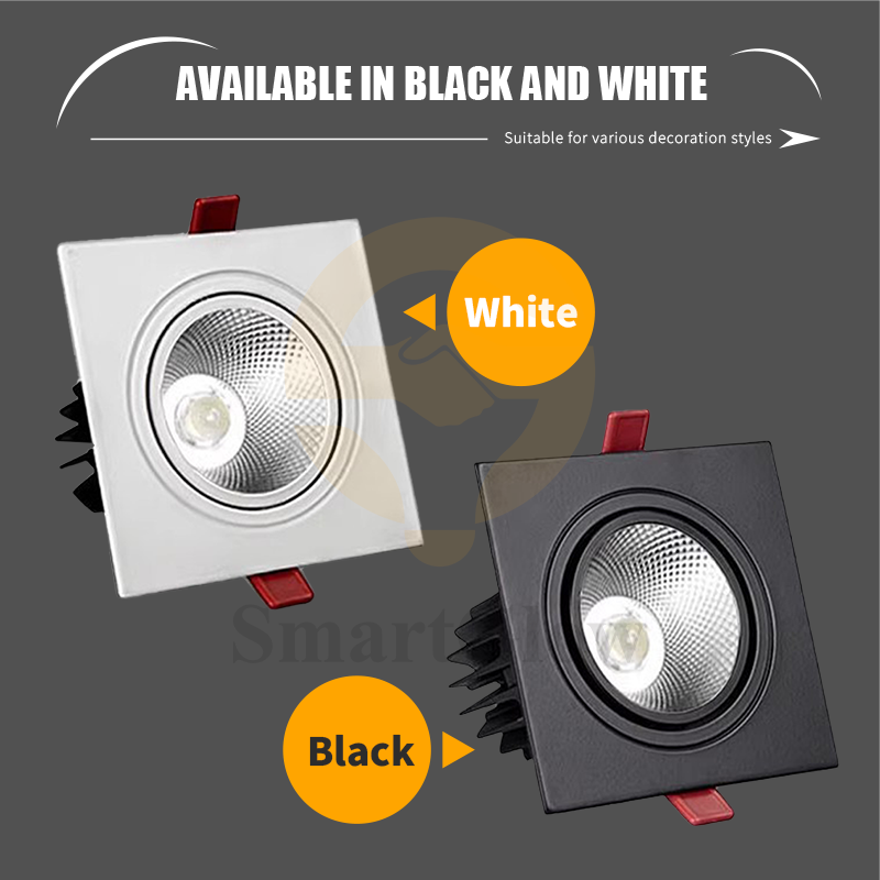 Competitive Price Square Spotlight Anti Glare LED Recessed Ceiling Adjustable Lamp Spot Lights Frame CCT Change Smart Downlight