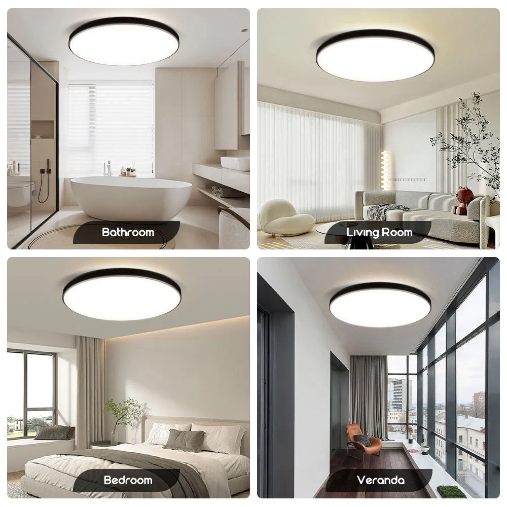 IP65 Waterproof Suspended Recessed Mounted LED Round Ceiling Light for Bathroom Balcony