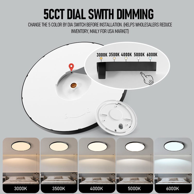 Modern Smart Ultra Thin Round Surface Mounted LED Ceiling Lamp With Dip Switch For Bedroom Living Room Home Decoration