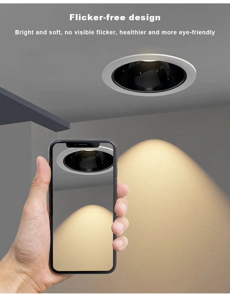Ultra-Thin LED Recessed Downlight] High CRI 90+, Dimmable Energy-Saving Lighting, Suitable for Home/Commercial Use