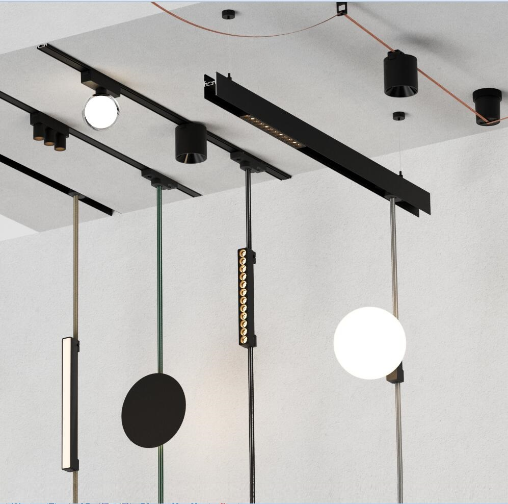 Woven Track Magnet Recessed Power Supply Ultra Thin Rail Magnetic Rail System Linear Polarized Wall Washer 10W/20W/30W Luminosity Adjusta Magnetic Track Light