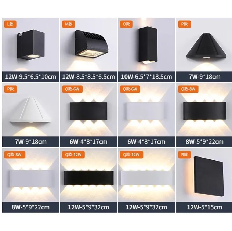 Modern Waterproof Outdoor Long Strip LED Wall Lamp IP65 Wall Light Garden Porch Sconce Light 110V 220V Sconce Luminaire