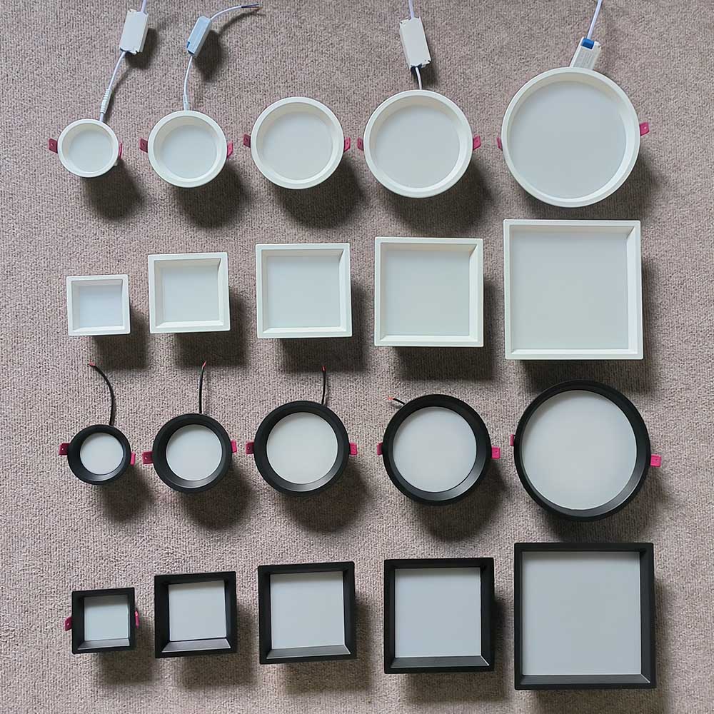 Anti Glare Aluminium Led Recessed 6w 7w 12w 15w 18w Led Downlight 18w 3000k Recessed And Trimless Down Light