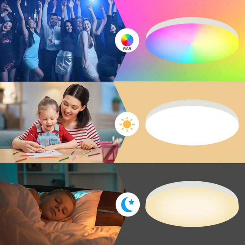 Modern Acrylic Tuya Smart RGBCW Ceiling Light Amazon App Voice Control Wifi LED for Bedroom &amp; Living Room