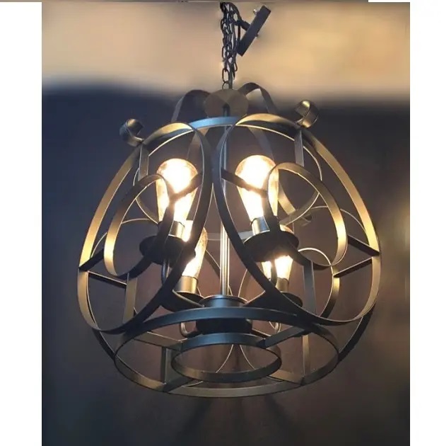 Chandelier Semi Flush Mount Ceiling Light Fixture Mid Century Vintage Industrial Handmade by Antique World Overseas