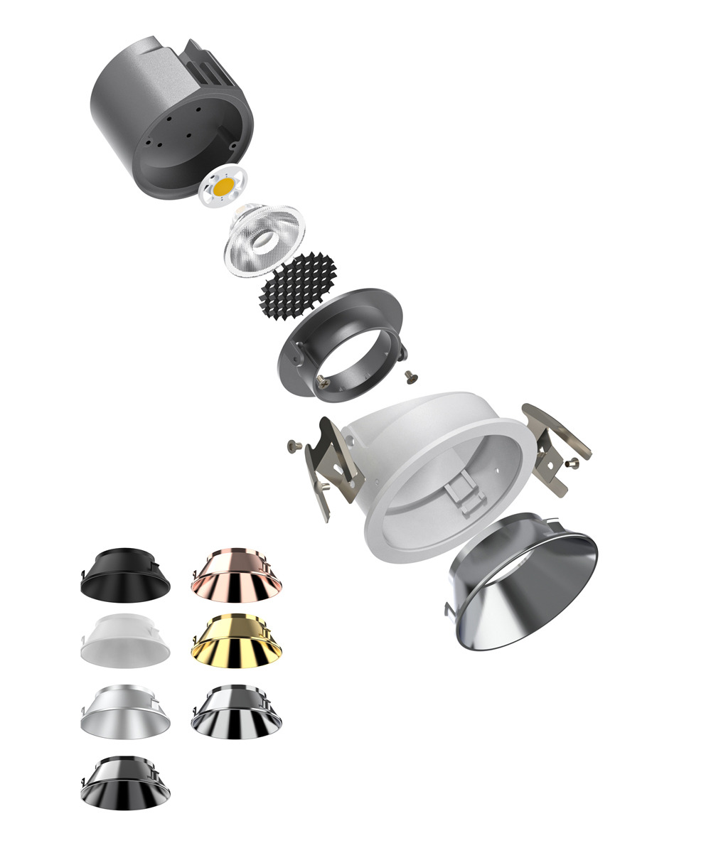 CCT Dimmable Ceiling Lighting Recessed Hotel Project 7W 12W Tuya Zigbee WiFi Smart Round Cob Led Downlight