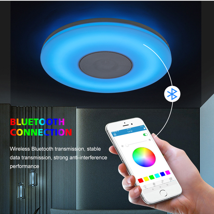 Led Ceiling Lamp Tuya App Remote Control Dimmable Led Music Ceiling Light Rgb for Night Club 10 PVC Ce White Contemporary 80 70