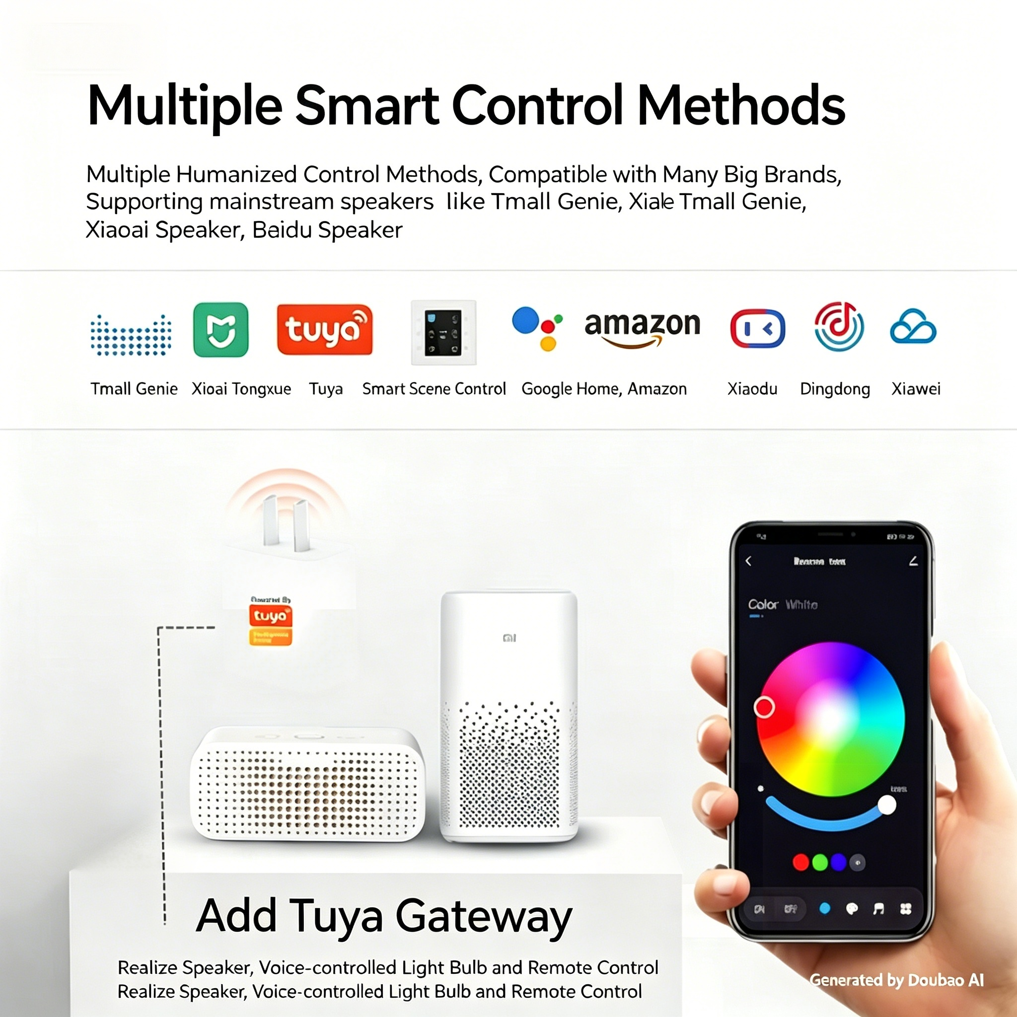 FY882 Tuya Smart Life Downlight RGBCW | 15W Dimmable Recessed Ceiling Spotlight | Alexa Google Control for Living Room