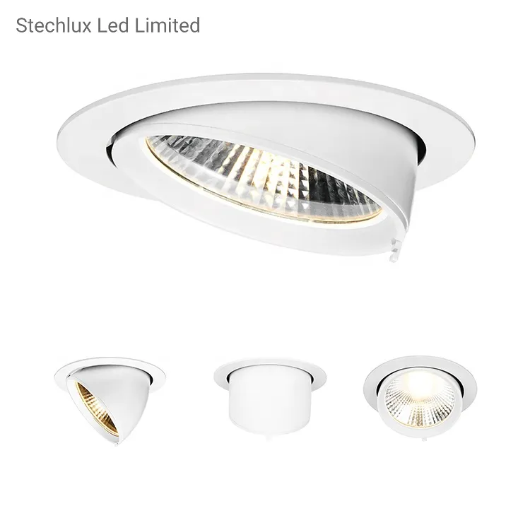 Indoor Retail Lights Aluminum Recessed LED Gimbal Down Light Recessed Ceiling Downlight