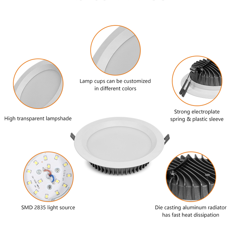 Ultra Slim Ceiling Downlight Recessed Panel Lamp Indoor Hotel 3W 5W 7W 9W 12W 20W 30W Smart LED Down Light