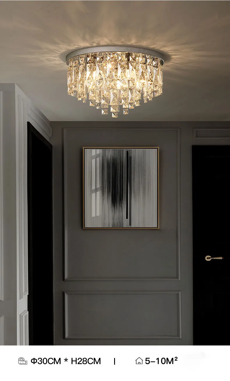 Modern Minimalist Crystal Lamp LED Bedroom Luxury Crystal Ceiling Lamp Detail 5