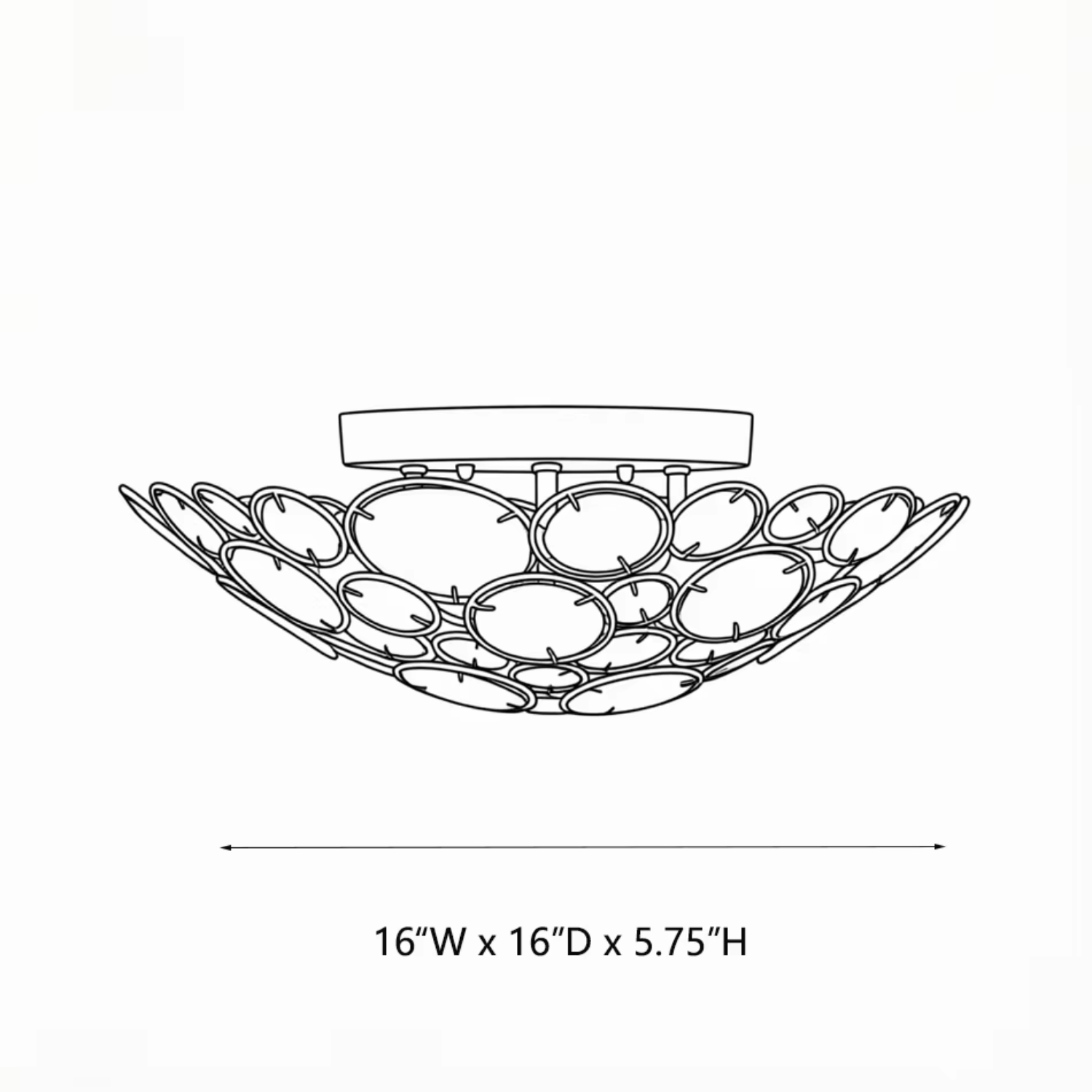 Elegant Bowl Shaped Crystal Bead & Shell home decor luxury Gold Chain Semi-Flush Mount Ceiling Light for Living Room Decor