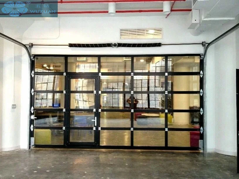 Aluminum Alloy Electric Modern Sliding Sectional Automatic Tempered Glass Panel Organic Glass Sectional Doors