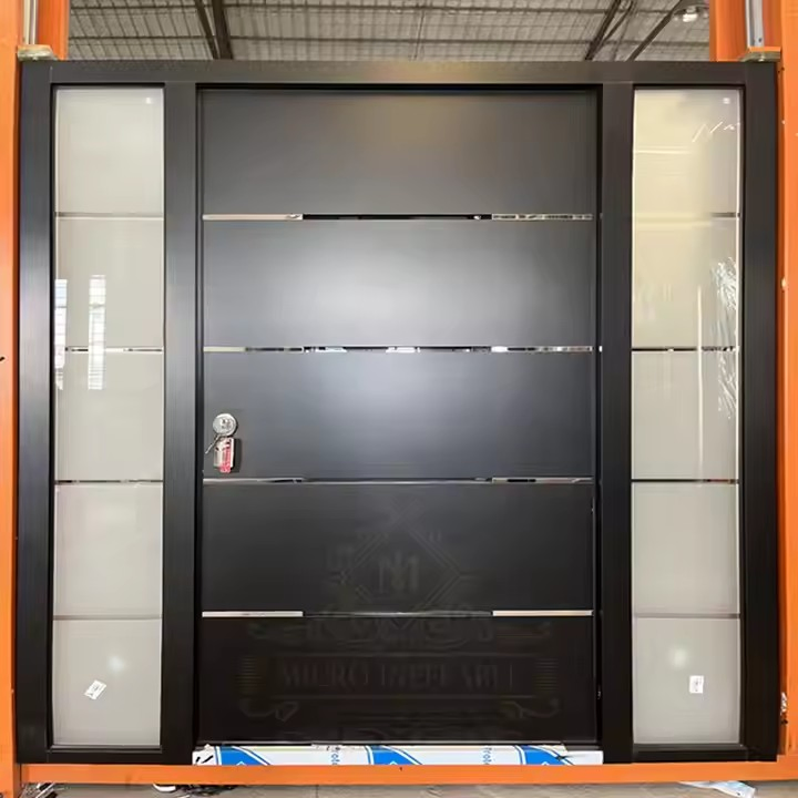 European Luxury Metal Lines Blue All Steel Thicken Soundproof Interior Metal Entry Door Turkish Door Studio Private Cinema Door
