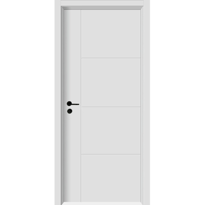 Kangton Interior Melamine Wood Veneer Flush Wooden Lacquer Door with Solid Hollow