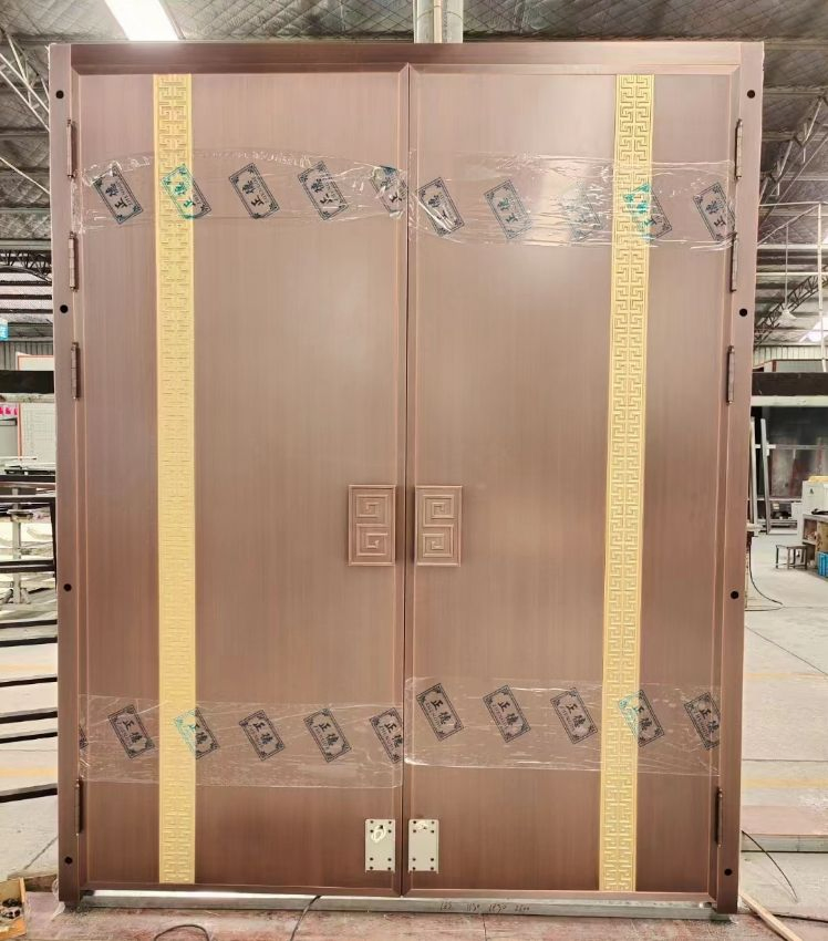 Best Price Modern Style Stainless Black Metal Steel Front Entry Door Villa Excellent Exterior Security Anti-Theft Copper Door