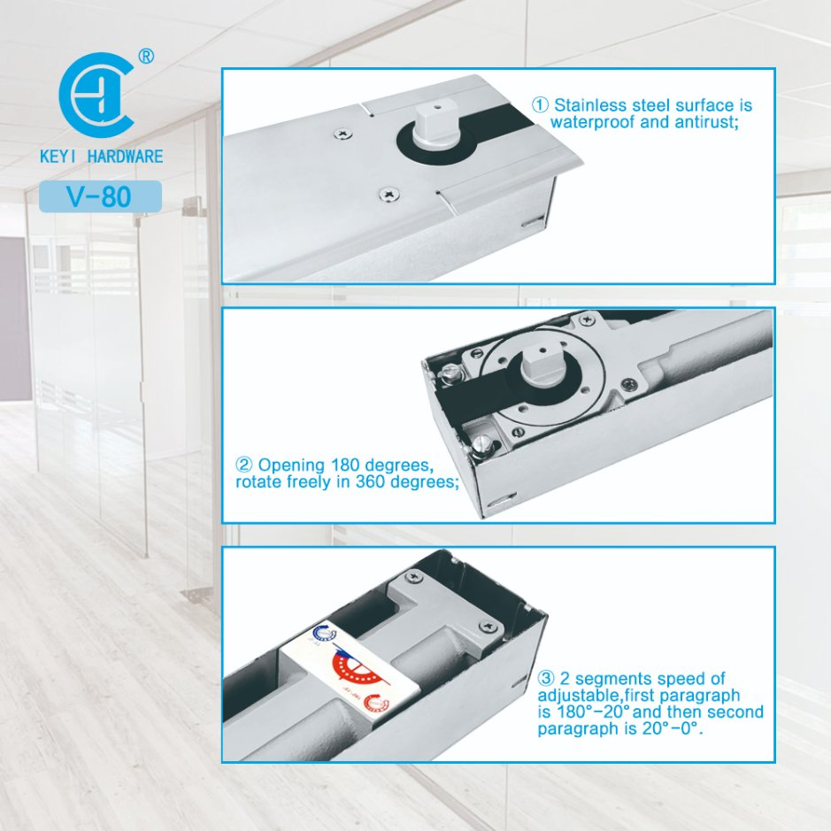 Frameless Glass Door Stainless Steel Patch Fitting Used with Floor Spring