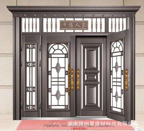 Customizable Size Luxury Residential Entrance Front Entry Door Copper Stainless Steel Anti-Theft Customizable Size Villas Door Copper Door