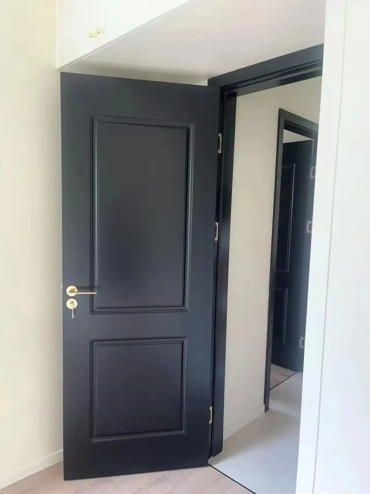 China Melamine Composite Wood Grain Interior Flush Doors Solid Wooden Flat Door