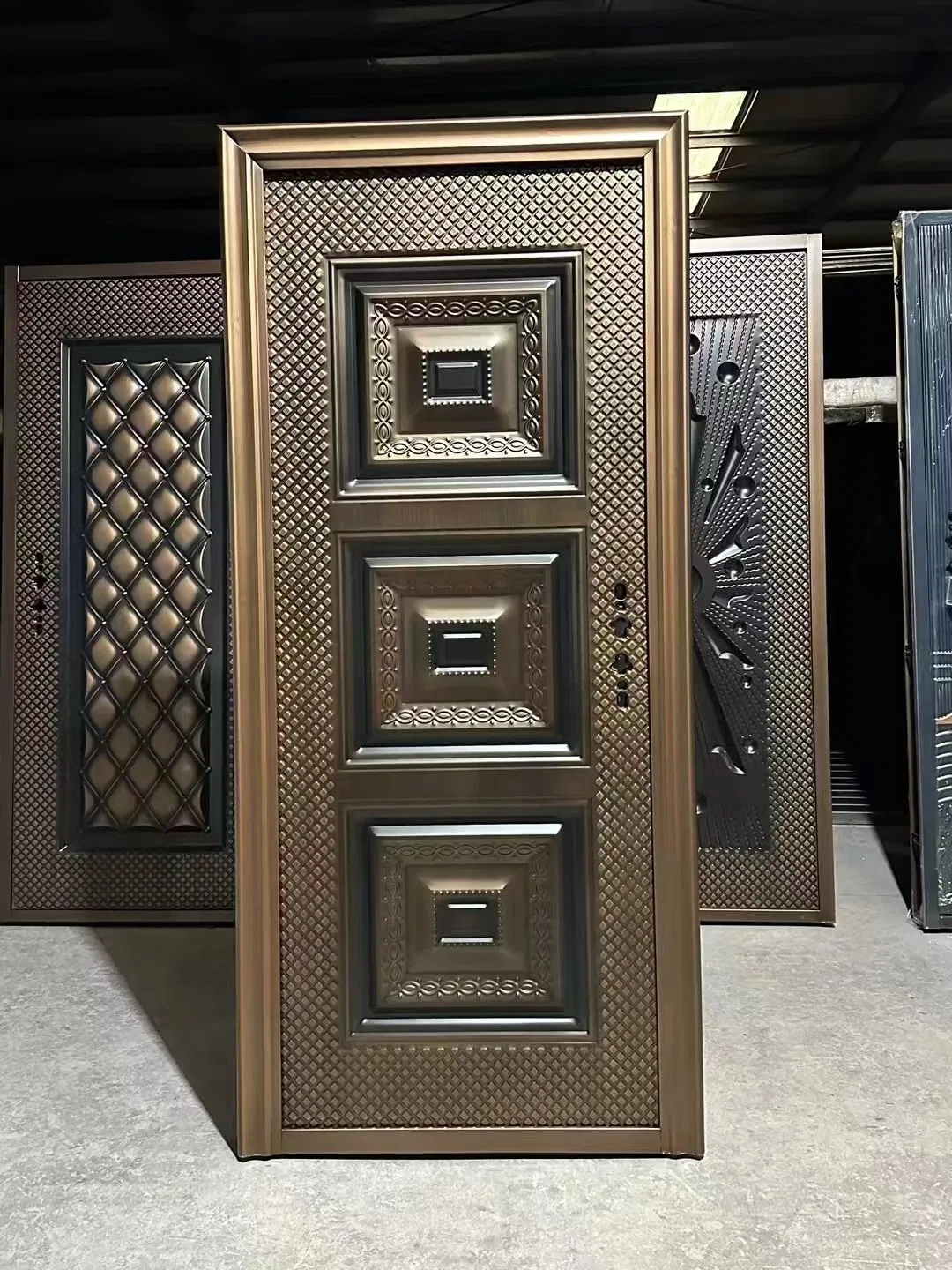 High Quality Copper Imitation External Steel Security Doors for House Exterior Metal Front Entry Door