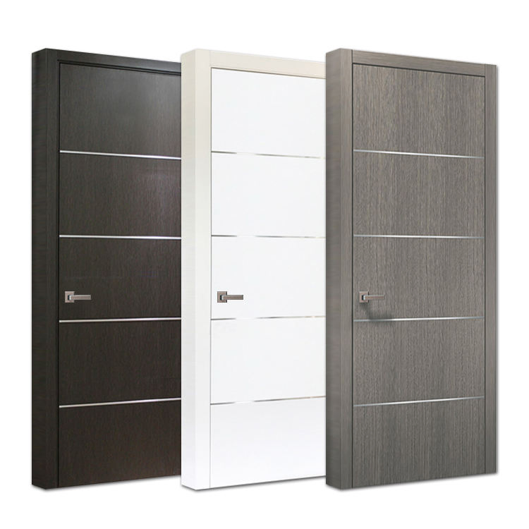 High Quality Melamine MDF Wood Door for Bedroom Hotel Room Villa Interior-Waterproof Prehung Modern Design Price