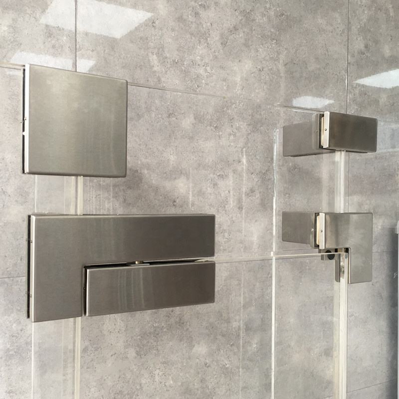 Heavy Duty Stainless Steel Frameless Door Square Sidelite Connector Glass Patch Fitting