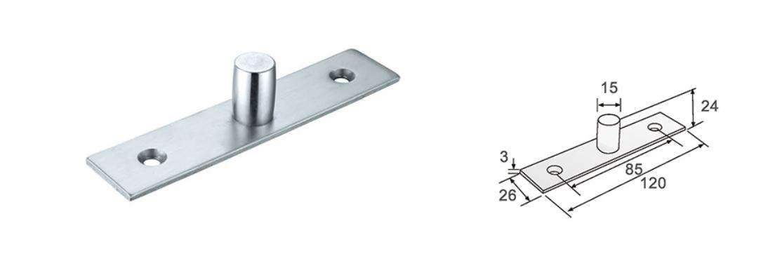 Heavy Duty Frameless Glass Door Patch Fitting Stainless Steel Surface Mounted Pivot