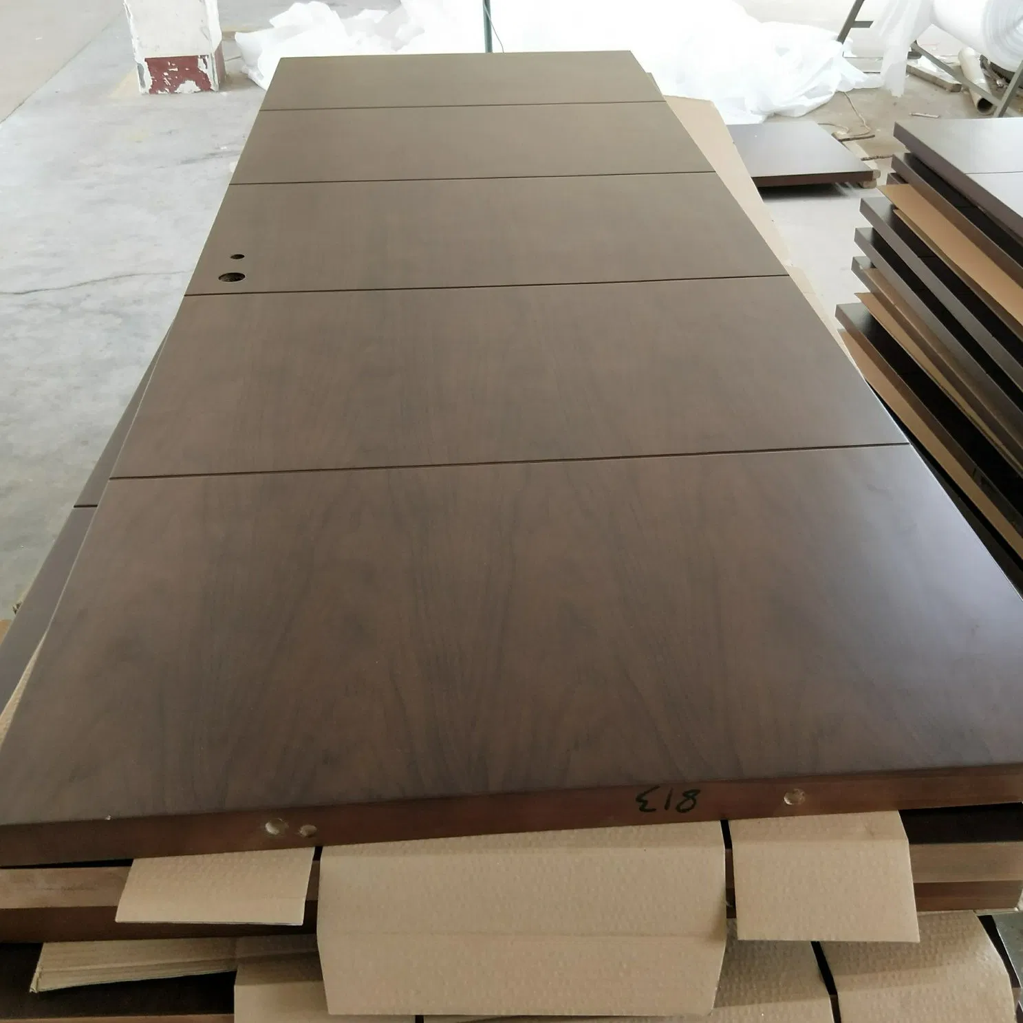 Kangton Fire Rated Walnut Wooden/Flush/Front Entrance Main/Solid Core/Melamine HPL Interior Wood Door