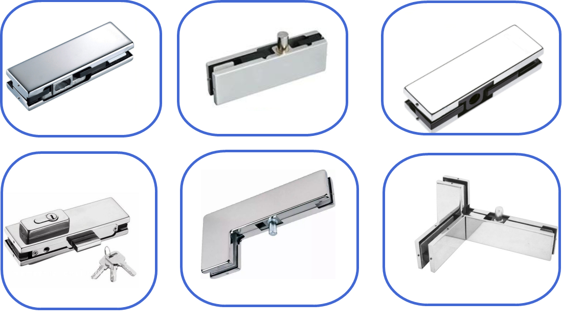 304 Stainless Steel Cover Frameless Glass Door Hardware Bottom Patch Fitting