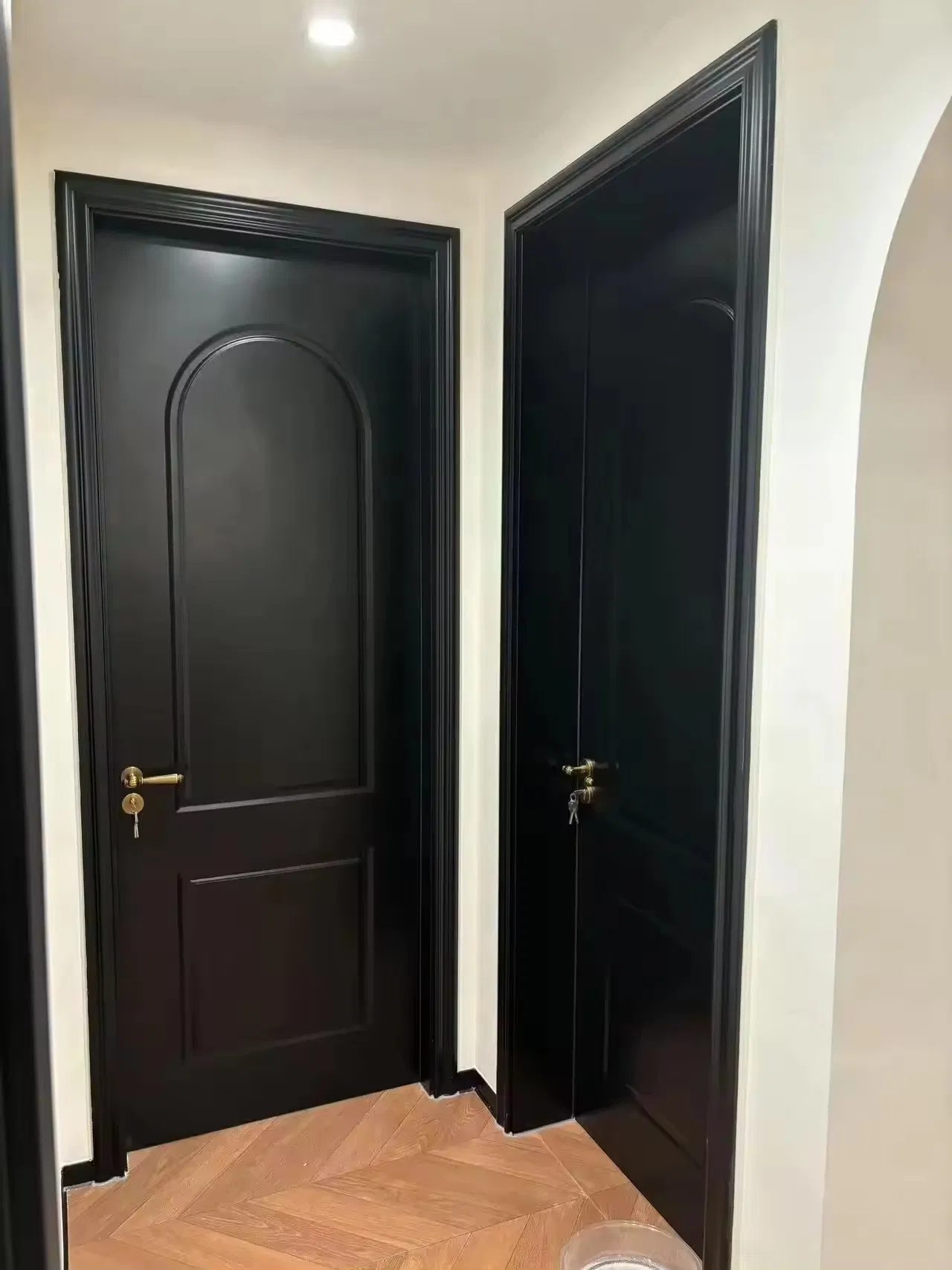 China Melamine Composite Wood Grain Interior Flush Doors Solid Wooden Flat Door