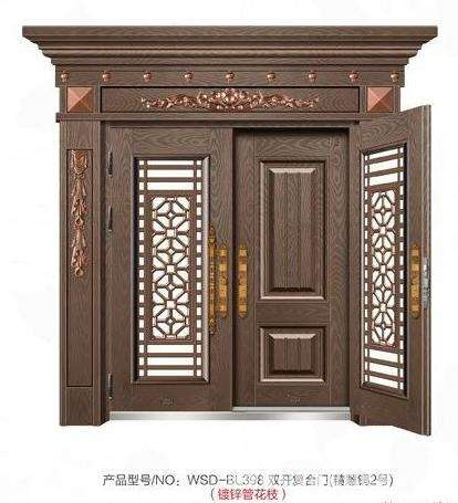 Customizable Size Luxury Residential Entrance Front Entry Door Copper Stainless Steel Anti-Theft Customizable Size Villas Door Copper Door