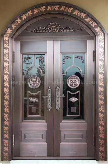 Africa Swing Open Style and Exterior Position Copper Entry Doors Main Entrance House Door Design