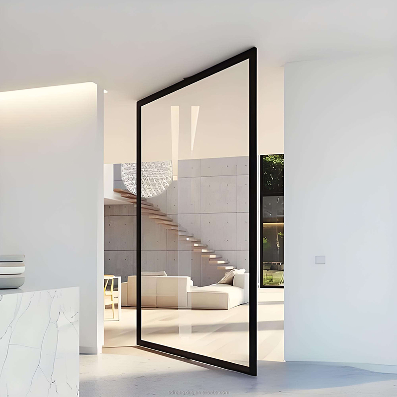 Custom Exterior Entrance Double Glass Aluminum Pivot Door Exterior Swing Entrance Doors