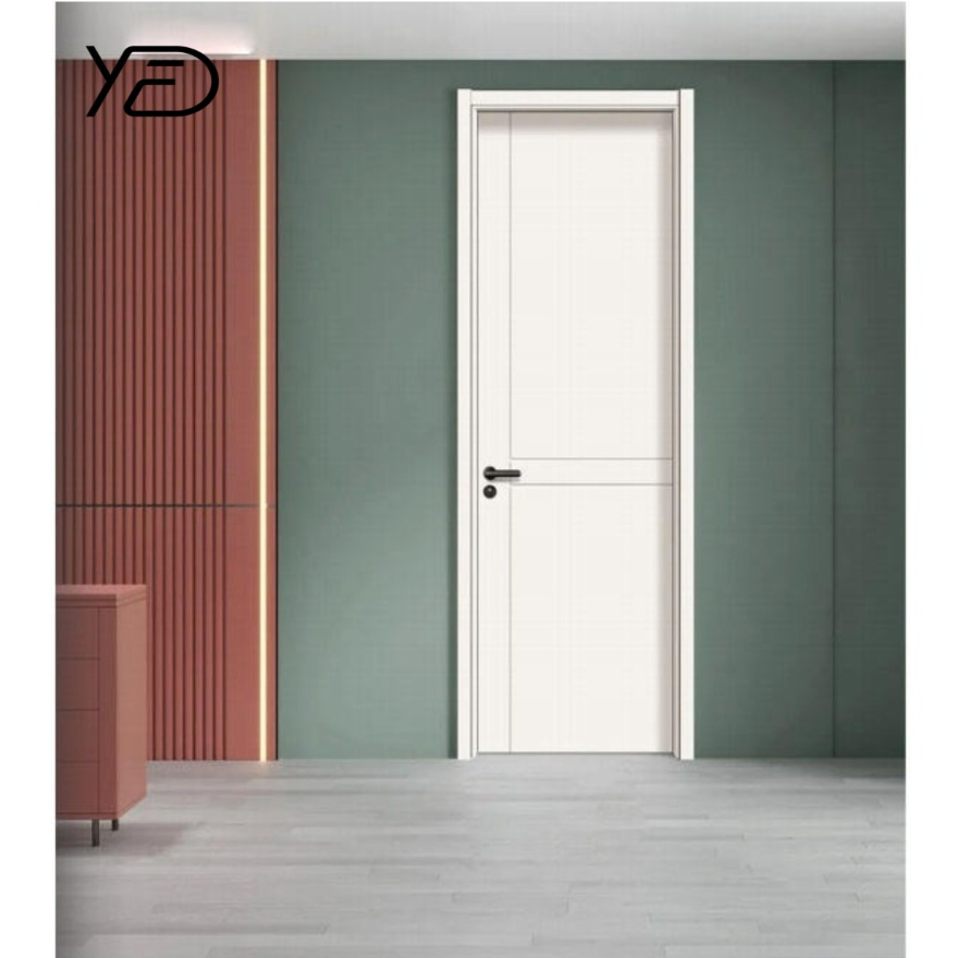 Customized PVC Film Laminated Interior Waterproof PVC/MDF/ABS/Polymer Wooden Doors for Hotel