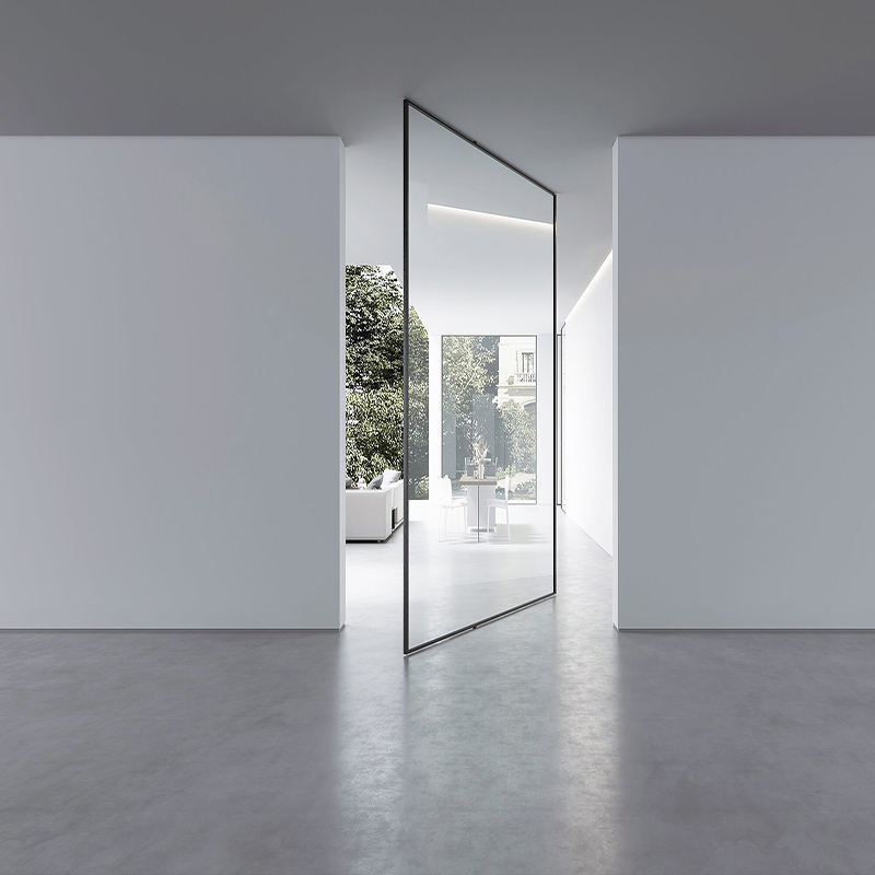 Custom Exterior Entrance Double Glass Aluminum Pivot Door Exterior Swing Entrance Doors