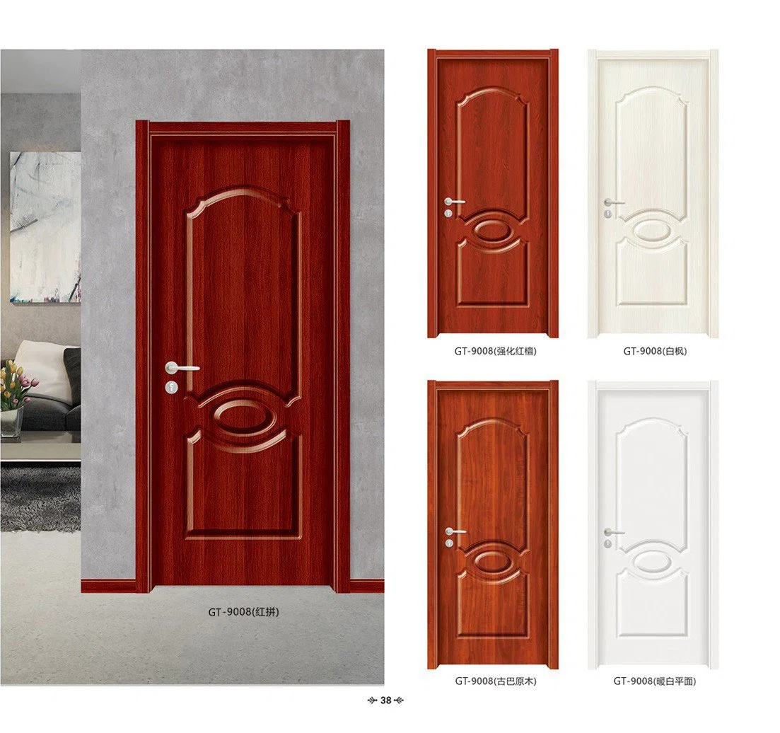 Hot Sale Melamine Wooden MDF PVC Panel Sliding Security Modern Interior Manufacturers Door