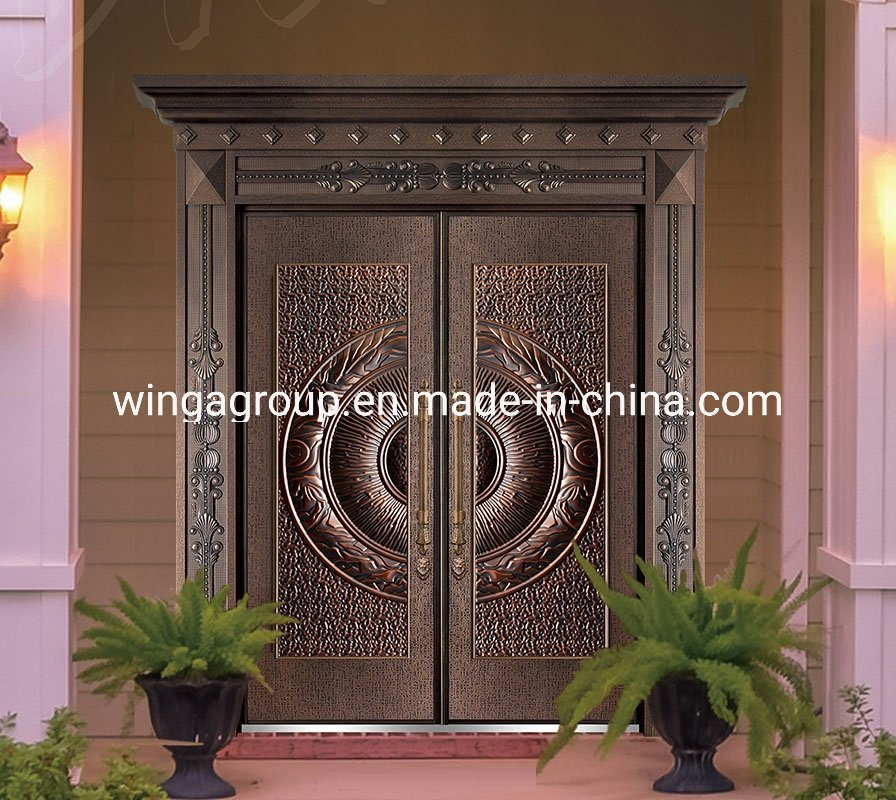 Villa Explosion Proof Aluminum Cast Board Steel Security Door (WG-FB-17)