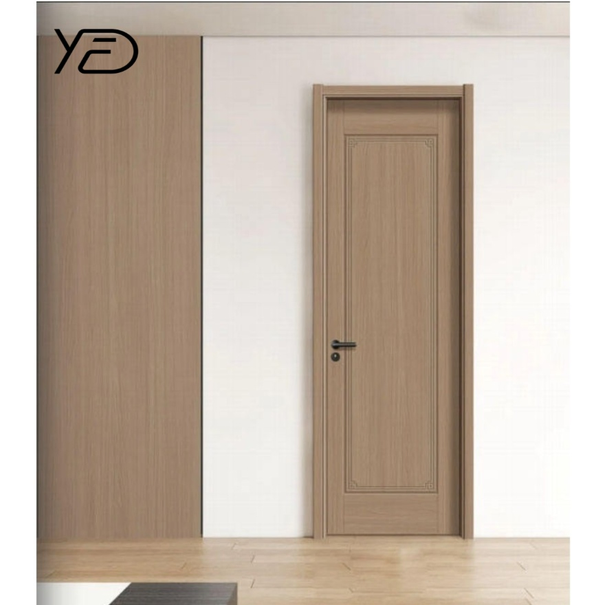 Customized PVC Film Laminated Interior Waterproof PVC/MDF/ABS/Polymer Wooden Doors for Hotel