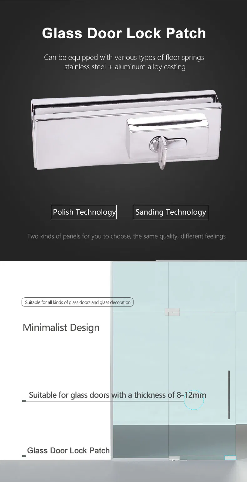 Aluminum Alloy Frameless Glass Door Hardware Patch Fitting Lock Patch