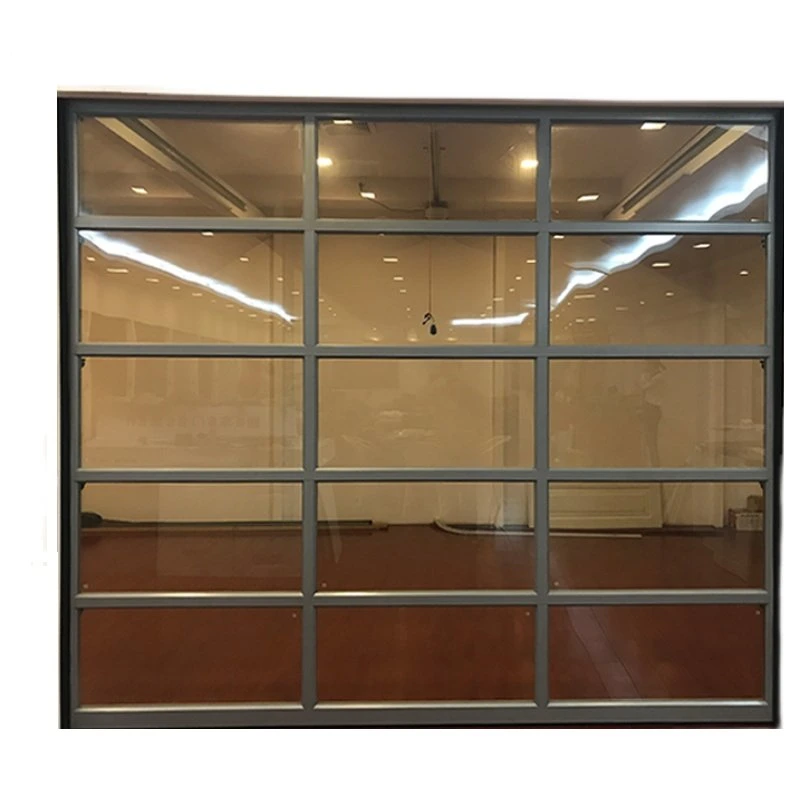 Aluminum Alloy Electric Modern Sliding Sectional Automatic Tempered Glass Panel Organic Glass Sectional Doors